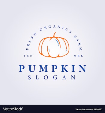 orange pumpkin simple logo template