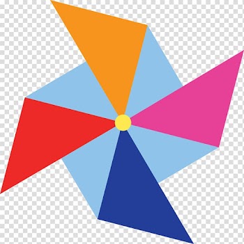 Orange, purple, blue, and red abstract logo, Pinwheel transparent background PNG clipart