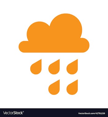 orange rain solid icon or logo
