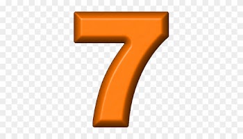 Orange Refrigerator Magnet - Number 7 Color Orange
