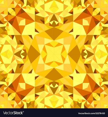 Orange repeating kaleidoscope pattern background vector image