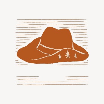 Orange retro cowboy hat collage | Free Vector - rawpixel
