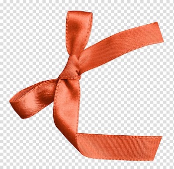 Orange ribbon, Bow transparent background PNG clipart