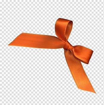 Orange ribbon illustration, Orange ribbon Orange ribbon , Orange ribbon bow transparent background PNG clipart