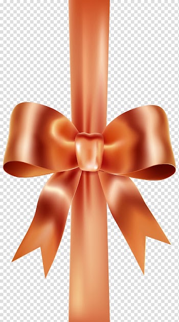 Orange ribbon illustration, Ribbon , Elegant Bow with Ribbon Orange transparent background PNG clipart