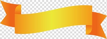 Orange ribbon illustration, Yellow ribbon title box transparent background PNG clipart