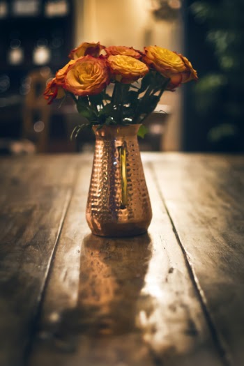 Orange Roses In Vase