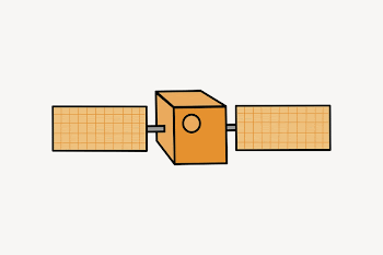 Orange satellite clipart illustration psd. | Free PSD - rawpixel