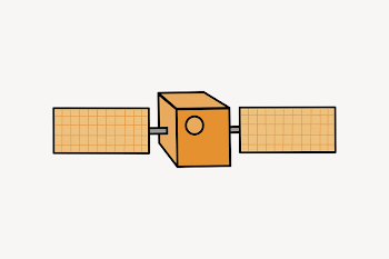 Orange satellite collage element illustration | Free Vector - rawpixel
