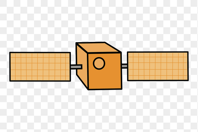 Orange satellite png sticker illustration, | Free PNG - rawpixel