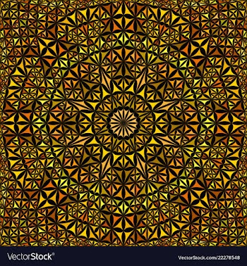 Orange seamless abstract curved triangle mosaic vector image