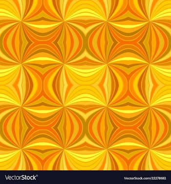 Orange seamless abstract hypnotic curved ray vector image