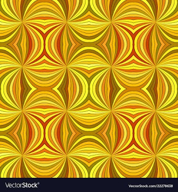 Orange seamless hypnotic abstract curved ray vector image