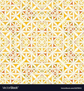 Orange seamless kaleidoscope pattern background vector image