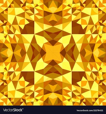 Orange seamless kaleidoscope pattern background vector image