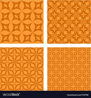 Orange seamless pattern background set vector image