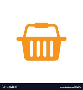 orange shopping basket solid icon