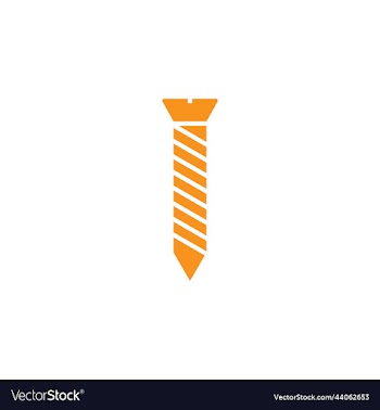orange single screw abstract icon