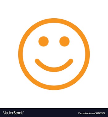 orange smile line art icon