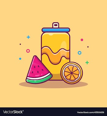 orange soda with watermelon cartoon
