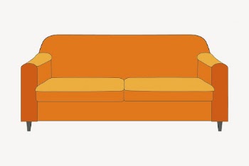 Orange sofa sticker, furniture illustration | Free Vector - rawpixel