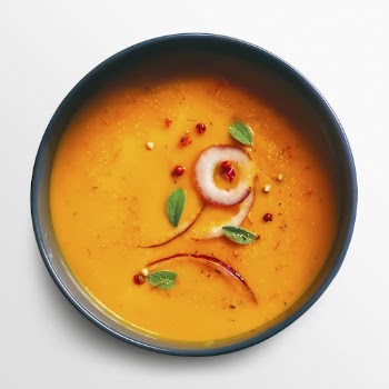 Orange soup in a bowl, | Free Photo - rawpixel