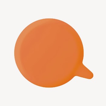 Orange speech bubble, 3D shape | Free Photo - rawpixel