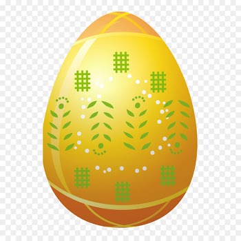 Orange Sphere Easter egg Font - Easter Yellow Egg with Decoration PNG Clipart Picture 