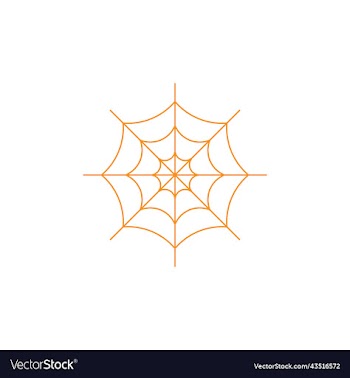 orange spider line icon