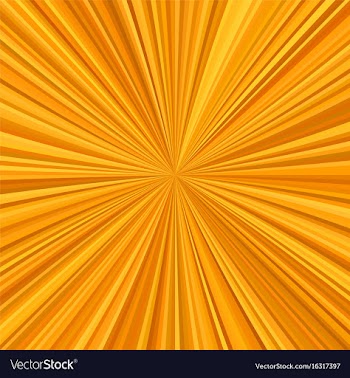 Orange starburst background from radial stripes vector image