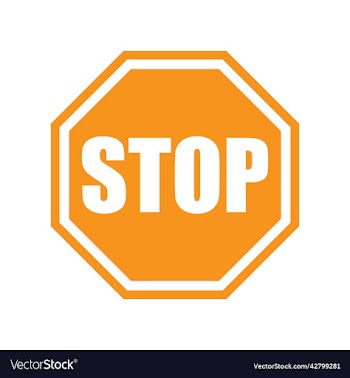 orange stop sign or logo