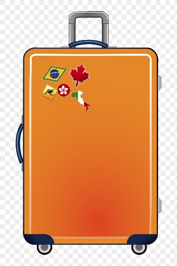 Orange suitcase png sticker, transparent | Free PNG - rawpixel