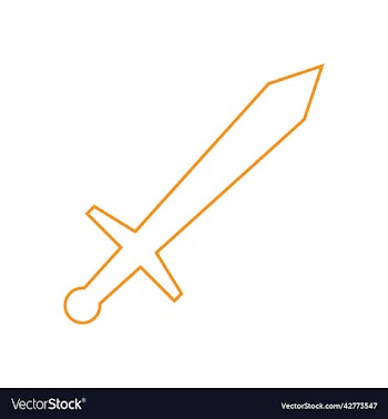orange sword line art icon