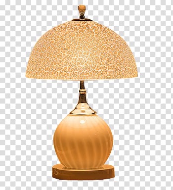 Orange table lamp illustration, Table Nightstand Light LED lamp, Modern minimalist table lamp transparent background PNG clipart