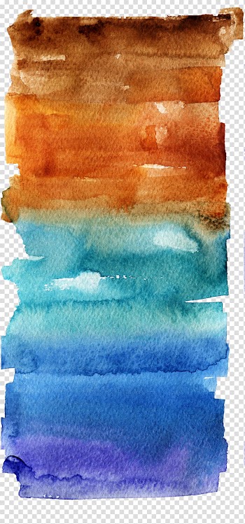 Orange, teal, and purple abstract painting, Paper Watercolor painting Paintbrush Ink, Watercolor paint brushes transparent background PNG clipart