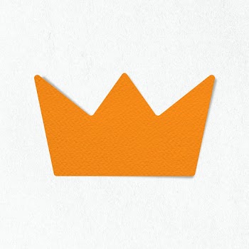 Orange textured paper crown design element | Free  illustration - 2347596
