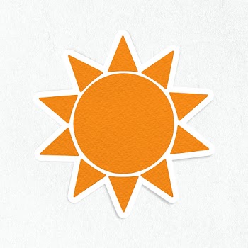 Orange textured paper sun sticker design element | Free  illustration - 2347353