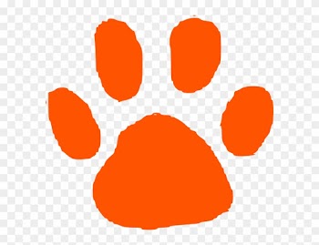 Orange Tiger Paw Print Clip Art Dark Orange Paw Print - Orange Paw Print Clipart