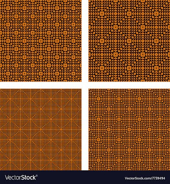 Orange triangle pattern set vector image