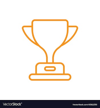 orange trophy cup line icon