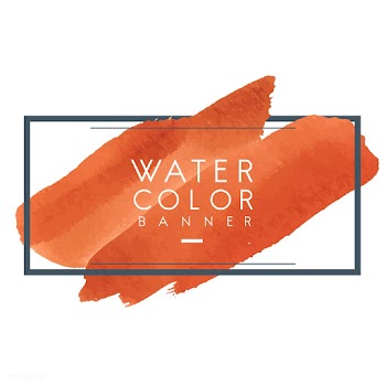 Orange watercolor banner design vector | Free stock vector - 513054