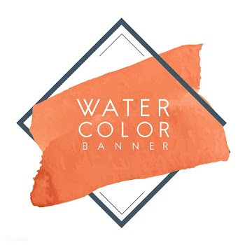 Orange watercolor banner design vector | Free stock vector - 513056