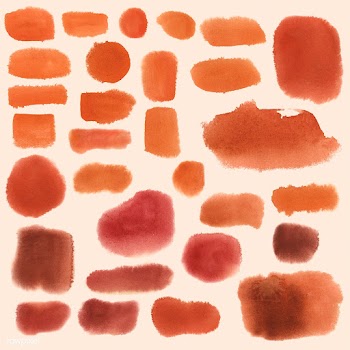 Orange watercolor style banner vector set | Free stock vector - 530822
