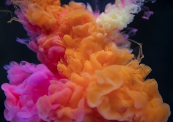 Orange, White, and Pink Smoke Digital Wallpaper