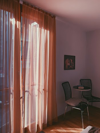 Orange Window Curtain
