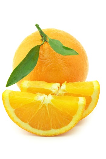 Orange with leaves