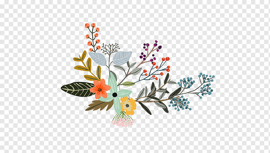 orange, yellow, and green floral illustration, Floral design Illustration, Painted plants, watercolor Painting, flower Arranging, leaf png