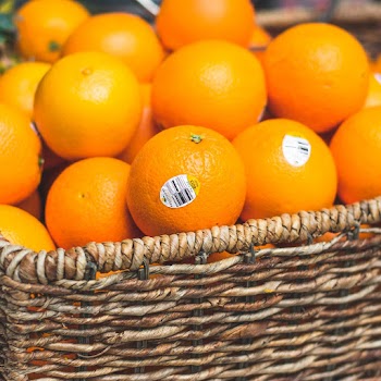 Oranges in Brown Wicker Basket