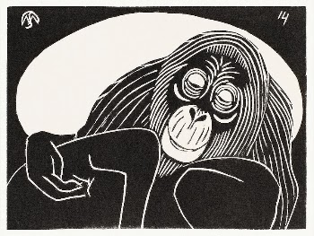 Orangutan (Orangoetan) (1914) print in high | Free Photo Illustration - rawpixel
