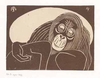Orangutan (Orangoetan) (1914) print in high | Free Photo - rawpixel